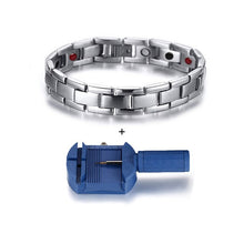 Load image into Gallery viewer, Vinterly Healing Bracelet Male Magnetic Germanium Stainless Steel Bracelets Men Hand Chain Hologram Bracelets for Men Jewelry