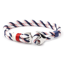 Load image into Gallery viewer, Navy Style Silver/Black Alloy Anchor Bracelet Multilayer Rope Chain Paracord Bracelet For Women Men