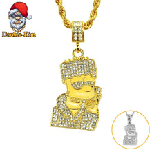 Load image into Gallery viewer, Hiphop Boy Zircon Pendant Necklace Hiphop Street Culture Titanium Stainless Steel Gold Chain Necklace Fashion Man Jewelry Gift