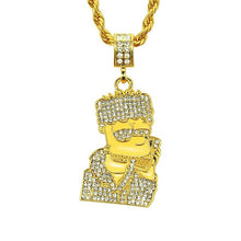 Load image into Gallery viewer, Hiphop Boy Zircon Pendant Necklace Hiphop Street Culture Titanium Stainless Steel Gold Chain Necklace Fashion Man Jewelry Gift