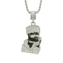 Load image into Gallery viewer, Hiphop Boy Zircon Pendant Necklace Hiphop Street Culture Titanium Stainless Steel Gold Chain Necklace Fashion Man Jewelry Gift