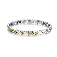 Load image into Gallery viewer, Vinterly Black Magnetic Bracelets for Women Chain Steel Magnetic Bracelet Benefits Germanium Punk Stainless Steel Bracelet Women