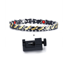 Load image into Gallery viewer, Vinterly Black Magnetic Bracelets for Women Chain Steel Magnetic Bracelet Benefits Germanium Punk Stainless Steel Bracelet Women