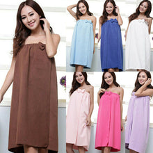 Load image into Gallery viewer, Newly Women Fast Drying Bowknot Wearable Bath Towel Shower SPA Wrap Body Beach Bathroom Bathrobe Robe Soft Absorbent Microfiber