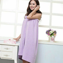 Load image into Gallery viewer, Newly Women Fast Drying Bowknot Wearable Bath Towel Shower SPA Wrap Body Beach Bathroom Bathrobe Robe Soft Absorbent Microfiber