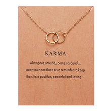 Load image into Gallery viewer, Rinhoo New Gold Color Karma Double Circle Alloy Choker Pendant Short Necklace Women Lady Jewelry Gift