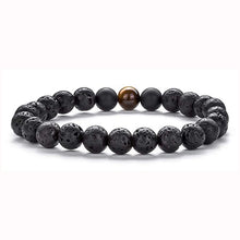 Load image into Gallery viewer, Fashion White Turquoises Beads Bracelet Men Natural Lava Stone Elastic Bracelets for Women Opal Healing Jewelry Pulsera Hombre