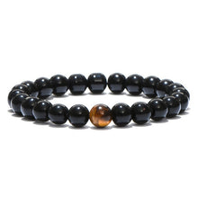 Load image into Gallery viewer, Fashion White Turquoises Beads Bracelet Men Natural Lava Stone Elastic Bracelets for Women Opal Healing Jewelry Pulsera Hombre
