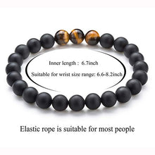 Load image into Gallery viewer, Fashion White Turquoises Beads Bracelet Men Natural Lava Stone Elastic Bracelets for Women Opal Healing Jewelry Pulsera Hombre