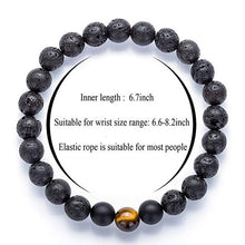 Load image into Gallery viewer, Fashion White Turquoises Beads Bracelet Men Natural Lava Stone Elastic Bracelets for Women Opal Healing Jewelry Pulsera Hombre