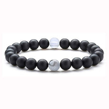 Load image into Gallery viewer, Fashion White Turquoises Beads Bracelet Men Natural Lava Stone Elastic Bracelets for Women Opal Healing Jewelry Pulsera Hombre