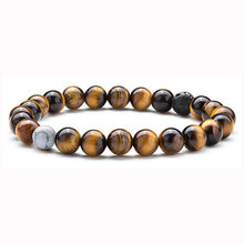 Load image into Gallery viewer, Fashion White Turquoises Beads Bracelet Men Natural Lava Stone Elastic Bracelets for Women Opal Healing Jewelry Pulsera Hombre