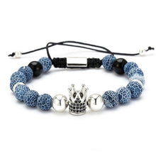 Load image into Gallery viewer, Fashion CZ Crown Charm Bracelet Men Women 2019 Trendy Natural Stone Bead Braided Macrame Bracelet Jewelry Gift Pulsera Hombre