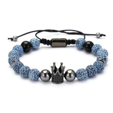Load image into Gallery viewer, Fashion CZ Crown Charm Bracelet Men Women 2019 Trendy Natural Stone Bead Braided Macrame Bracelet Jewelry Gift Pulsera Hombre