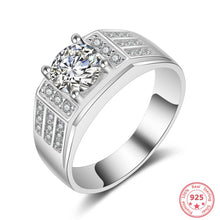 Load image into Gallery viewer, S925 Silver Color VVS1 Diamond Ring Jewelry for Men Anillos De Wedding Bizuteria White Topaz Gemstone Diamond Jewelry Ring Men