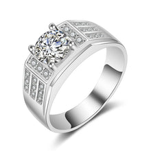 Load image into Gallery viewer, S925 Silver Color VVS1 Diamond Ring Jewelry for Men Anillos De Wedding Bizuteria White Topaz Gemstone Diamond Jewelry Ring Men
