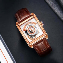 Load image into Gallery viewer, Automatic Watch Mens' watches Rolexable Hollow Dial and Calfskin Strap Rectangle Waterproof scratch Resistant Mechanical watches