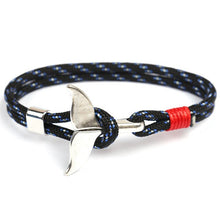 Load image into Gallery viewer, Eif Dock Trend Anchor Bracelet Silver Whale Tail Men Survival Rope Bracelet Men Male Women Jewelry Simple Hook Bracelts 2020