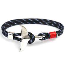 Load image into Gallery viewer, Eif Dock Trend Anchor Bracelet Silver Whale Tail Men Survival Rope Bracelet Men Male Women Jewelry Simple Hook Bracelts 2020