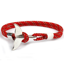 Load image into Gallery viewer, Eif Dock Trend Anchor Bracelet Silver Whale Tail Men Survival Rope Bracelet Men Male Women Jewelry Simple Hook Bracelts 2020