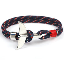 Load image into Gallery viewer, Eif Dock Trend Anchor Bracelet Silver Whale Tail Men Survival Rope Bracelet Men Male Women Jewelry Simple Hook Bracelts 2020