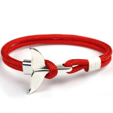 Load image into Gallery viewer, Eif Dock Trend Anchor Bracelet Silver Whale Tail Men Survival Rope Bracelet Men Male Women Jewelry Simple Hook Bracelts 2020