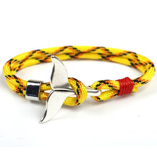 Load image into Gallery viewer, Eif Dock Trend Anchor Bracelet Silver Whale Tail Men Survival Rope Bracelet Men Male Women Jewelry Simple Hook Bracelts 2020