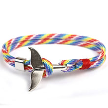 Load image into Gallery viewer, Eif Dock Trend Anchor Bracelet Silver Whale Tail Men Survival Rope Bracelet Men Male Women Jewelry Simple Hook Bracelts 2020
