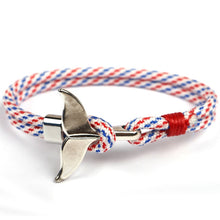Load image into Gallery viewer, Eif Dock Trend Anchor Bracelet Silver Whale Tail Men Survival Rope Bracelet Men Male Women Jewelry Simple Hook Bracelts 2020