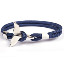 Load image into Gallery viewer, Eif Dock Trend Anchor Bracelet Silver Whale Tail Men Survival Rope Bracelet Men Male Women Jewelry Simple Hook Bracelts 2020