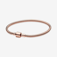 Load image into Gallery viewer, 2020 New 925 Solid Silver Bracelet Retro Bloom Rose Golden Color Daisy Flower Barrel Clasp Snake Chain Bracelet Women Jewelry