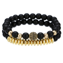 Load image into Gallery viewer, Bracelet Woman Men 8mm CZ Leopard Bracelet Set Charms Jewelry Hematite Stone Couple Lover Bracelets Bangles Pulseira Masculina