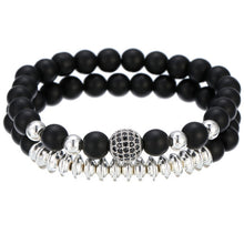Load image into Gallery viewer, Bracelet Woman Men 8mm CZ Leopard Bracelet Set Charms Jewelry Hematite Stone Couple Lover Bracelets Bangles Pulseira Masculina