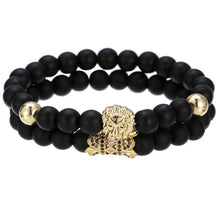 Load image into Gallery viewer, Bracelet Woman Men 8mm CZ Leopard Bracelet Set Charms Jewelry Hematite Stone Couple Lover Bracelets Bangles Pulseira Masculina