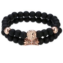 Load image into Gallery viewer, Bracelet Woman Men 8mm CZ Leopard Bracelet Set Charms Jewelry Hematite Stone Couple Lover Bracelets Bangles Pulseira Masculina