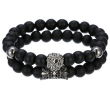 Load image into Gallery viewer, Bracelet Woman Men 8mm CZ Leopard Bracelet Set Charms Jewelry Hematite Stone Couple Lover Bracelets Bangles Pulseira Masculina