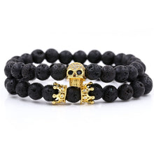 Load image into Gallery viewer, Bracelet Woman Men 8mm CZ Leopard Bracelet Set Charms Jewelry Hematite Stone Couple Lover Bracelets Bangles Pulseira Masculina