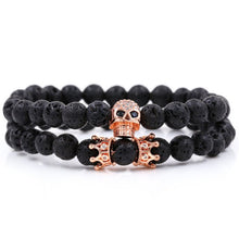 Load image into Gallery viewer, Bracelet Woman Men 8mm CZ Leopard Bracelet Set Charms Jewelry Hematite Stone Couple Lover Bracelets Bangles Pulseira Masculina
