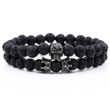 Load image into Gallery viewer, Bracelet Woman Men 8mm CZ Leopard Bracelet Set Charms Jewelry Hematite Stone Couple Lover Bracelets Bangles Pulseira Masculina