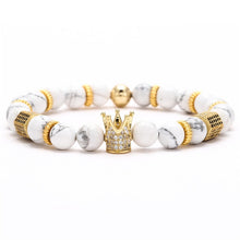 Load image into Gallery viewer, Bracelet Woman Men 8mm CZ Leopard Bracelet Set Charms Jewelry Hematite Stone Couple Lover Bracelets Bangles Pulseira Masculina