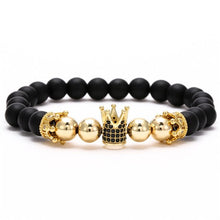 Load image into Gallery viewer, Bracelet Woman Men 8mm CZ Leopard Bracelet Set Charms Jewelry Hematite Stone Couple Lover Bracelets Bangles Pulseira Masculina