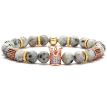 Load image into Gallery viewer, Bracelet Woman Men 8mm CZ Leopard Bracelet Set Charms Jewelry Hematite Stone Couple Lover Bracelets Bangles Pulseira Masculina