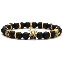Load image into Gallery viewer, Bracelet Woman Men 8mm CZ Leopard Bracelet Set Charms Jewelry Hematite Stone Couple Lover Bracelets Bangles Pulseira Masculina