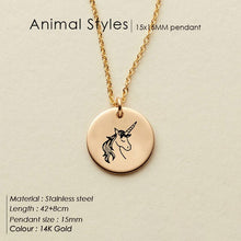Load image into Gallery viewer, eManco Engrave Peace Dove Pendant Necklace for women Cute Animal Necklace women 316L Stainless Steel Necklace Jewelry