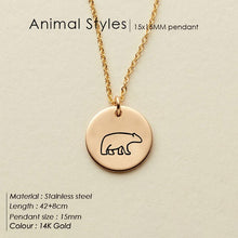 Load image into Gallery viewer, eManco Engrave Peace Dove Pendant Necklace for women Cute Animal Necklace women 316L Stainless Steel Necklace Jewelry