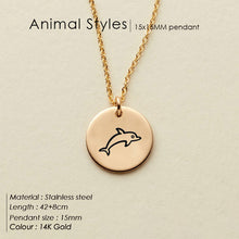 Load image into Gallery viewer, eManco Engrave Peace Dove Pendant Necklace for women Cute Animal Necklace women 316L Stainless Steel Necklace Jewelry