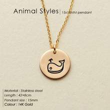 Load image into Gallery viewer, eManco Engrave Peace Dove Pendant Necklace for women Cute Animal Necklace women 316L Stainless Steel Necklace Jewelry