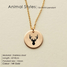 Load image into Gallery viewer, eManco Engrave Peace Dove Pendant Necklace for women Cute Animal Necklace women 316L Stainless Steel Necklace Jewelry
