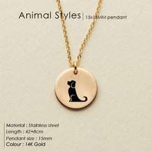 Load image into Gallery viewer, eManco Engrave Peace Dove Pendant Necklace for women Cute Animal Necklace women 316L Stainless Steel Necklace Jewelry