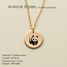 Load image into Gallery viewer, eManco Engrave Peace Dove Pendant Necklace for women Cute Animal Necklace women 316L Stainless Steel Necklace Jewelry